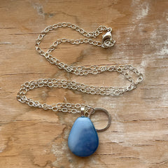 2 Tone Royal Blue Drop Necklace- One of a Kind