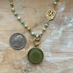 Moss & Amazonite Necklace- One of a Kind