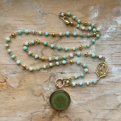 Moss & Amazonite Necklace- One of a Kind
