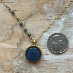 Dark Royal Blue & Iolite Necklace- One of a Kind