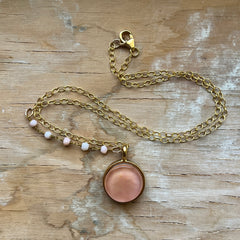 Light Peach Necklace- One of a Kind