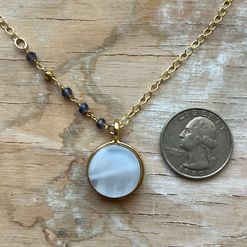 Swirly White Iolite Necklace- One of a Kind