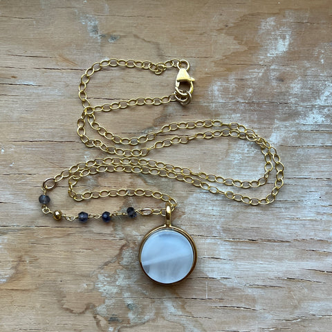 Swirly White Iolite Necklace- One of a Kind