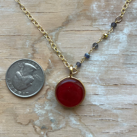 Red Iolite Necklace- One of a Kind