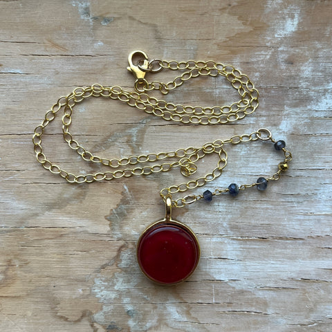 Red Iolite Necklace- One of a Kind