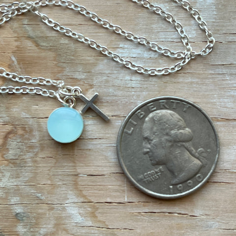 Clouds Cross Eraser Necklace- One of a Kind