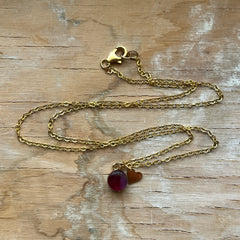 Maroon Heart Eraser Necklace- One of a Kind