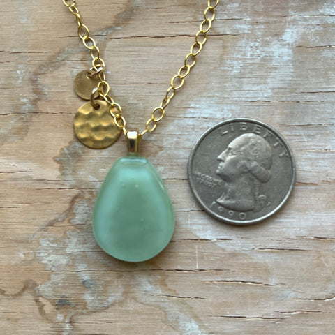 Mint Drop Necklace- One of a Kind