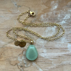 Mint Drop Necklace- One of a Kind
