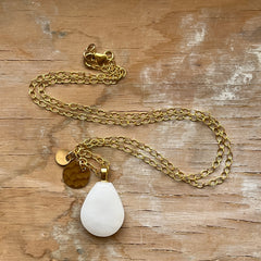 White Gold Drop Necklace- One of a Kind