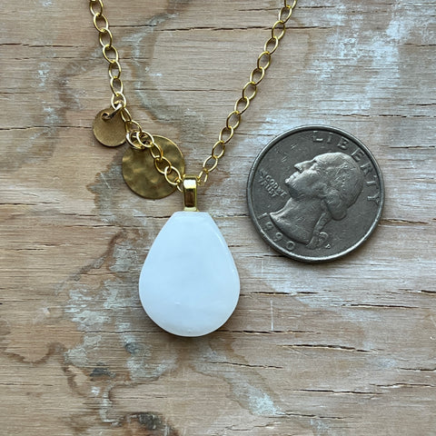 White Gold Drop Necklace- One of a Kind