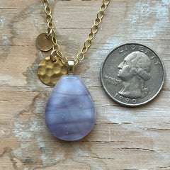 Swirly Purple Drop Necklace- One of a Kind