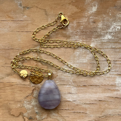 Swirly Purple Drop Necklace- One of a Kind