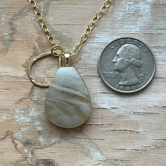 Swirly Mustard Drop Necklace- One of a Kind