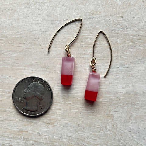 Coral/Pink Earrings- One of a kind