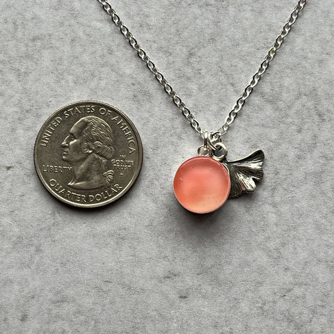 Peach Ginkgo Necklace- One of a Kind