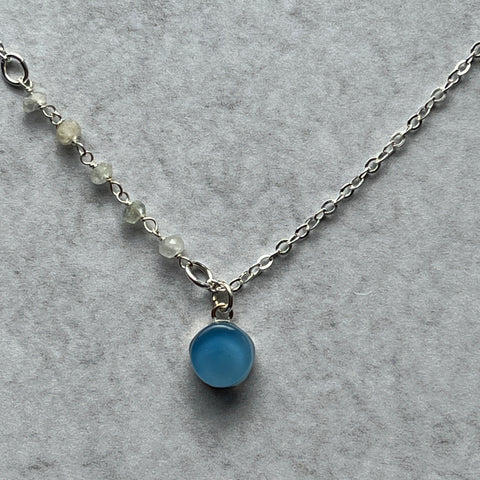 Royal Blue Aquamarine Necklace- One of a Kind