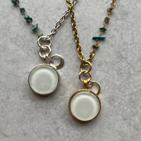 White & Chipped Turquoise....Necklace
