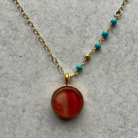 Coral & Turquoise Necklace- Few of a Kind