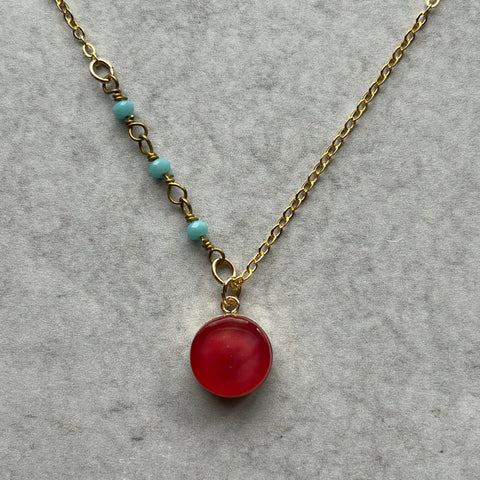 Coral & Turquoise Ella Necklace- One of a Kind