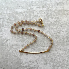 Strawberry Quartz Bar Necklace