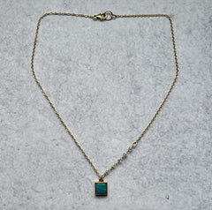 Swirly Teal Ivy Necklace