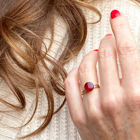 Baby Ring Red- size 8 One of a kind